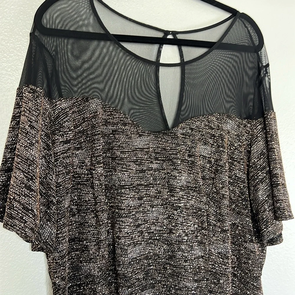 EUC Enfocus Woman Elegant Black and Brown Glitter Women's Dress sz 20W - Picture 2 of 5